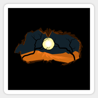 Night cave atmosphere illustration Sticker